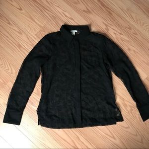 Sheer black star top